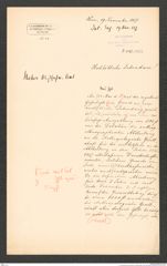 k.k. naturhistorisches Hofmuseum, Intendanzakten 1885-1896 (Hauer), Aktenzahl Z.430/1887, Seite 1